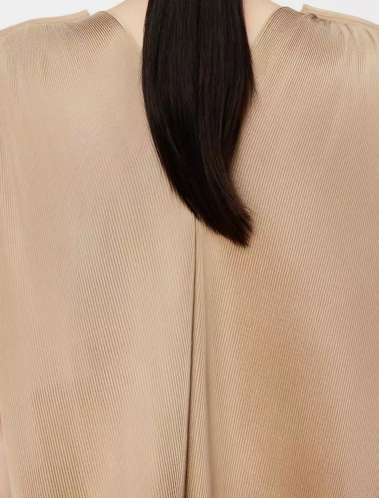 A-Line Pleated Sleeveless Dress