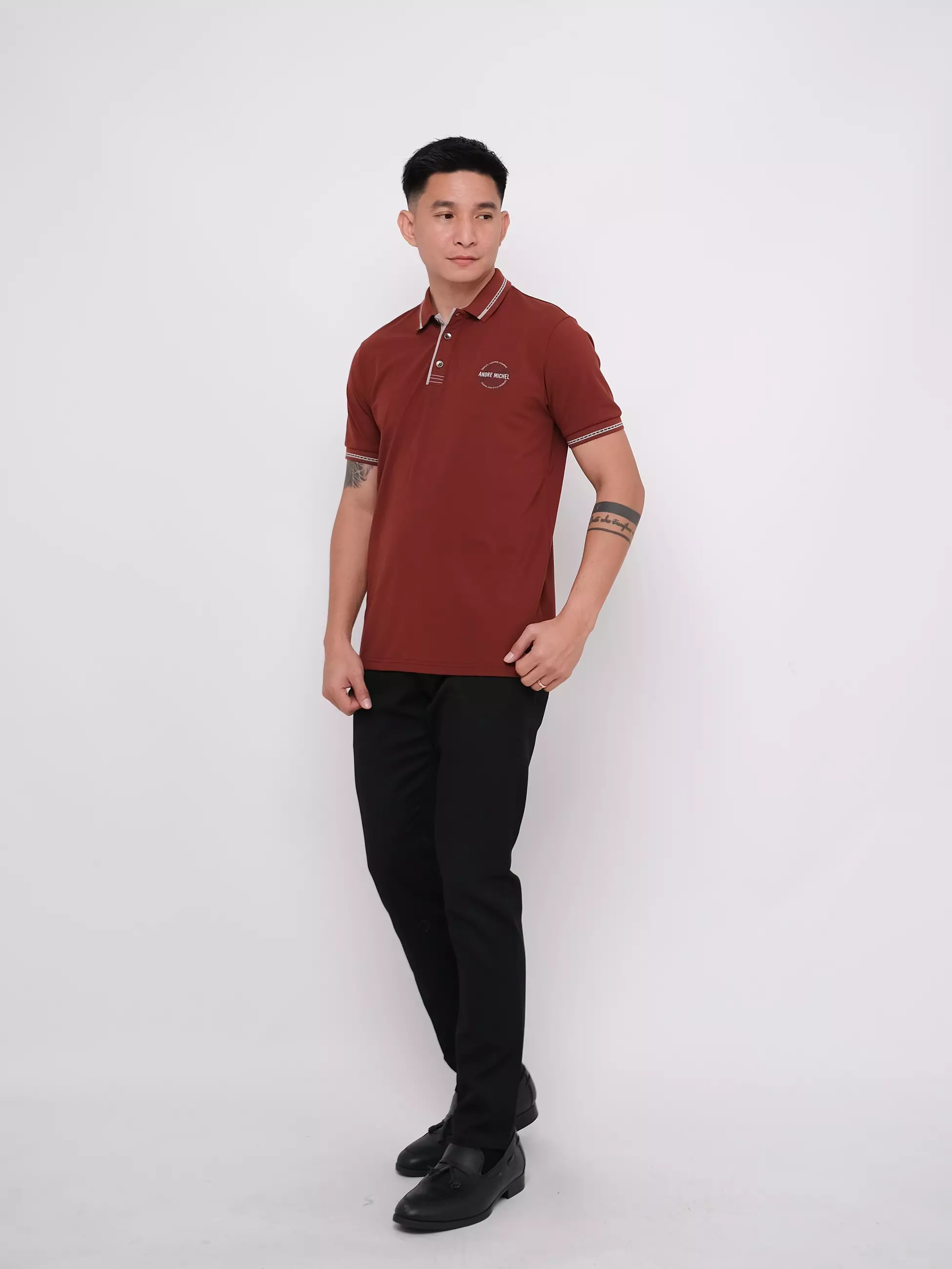 Polo Shirt Katun Spandex Lengan Pendek Sablon Maroon 3465