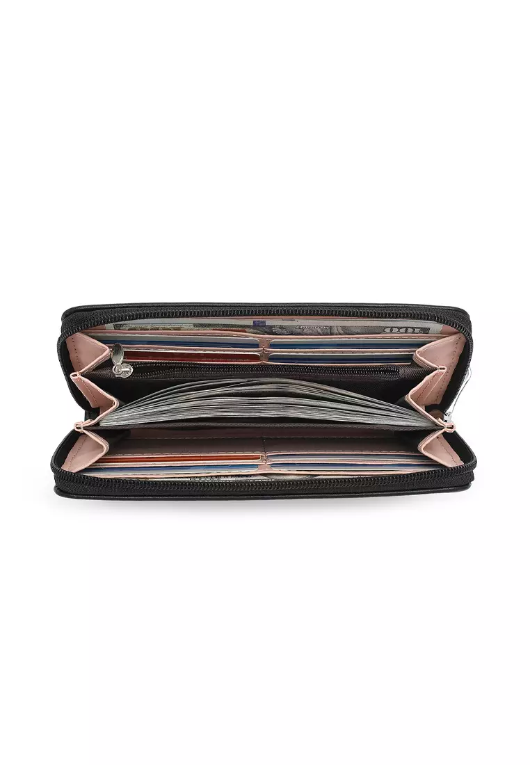 Women's Long Zipper Wallet - Black