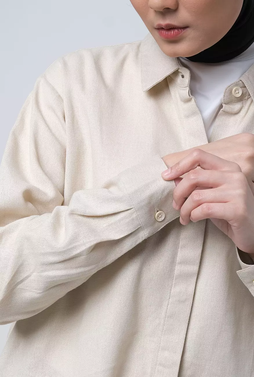 Kemeja Wanita Baina Ecru Cream