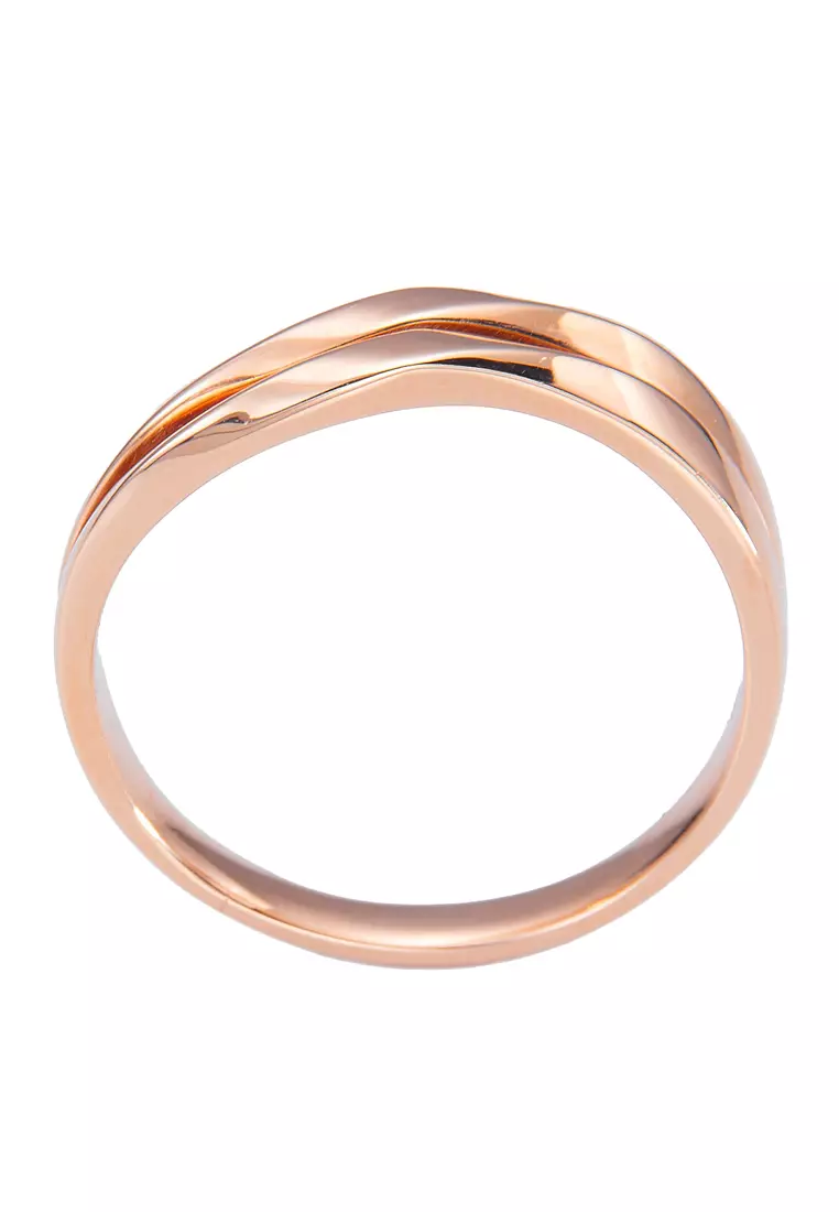 LITZ 18K 玫瑰金戒指 C-WB0044M