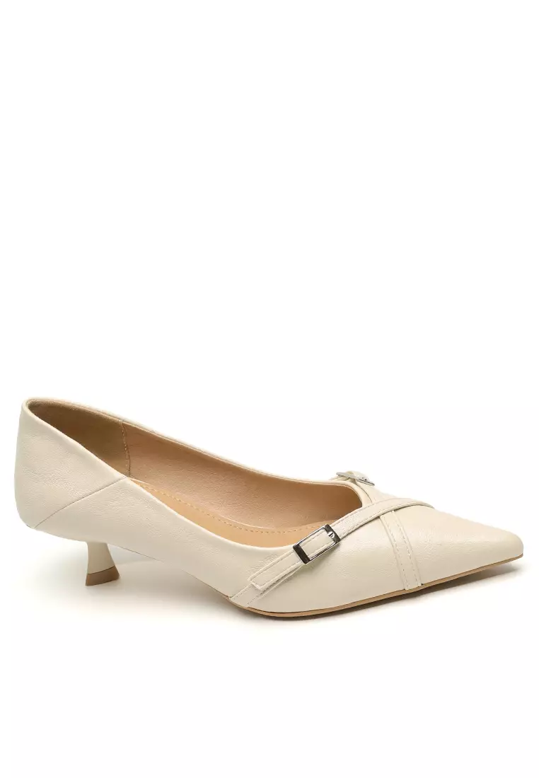 4.5CM Cross Strap Kitten Heel Pumps WW739-5