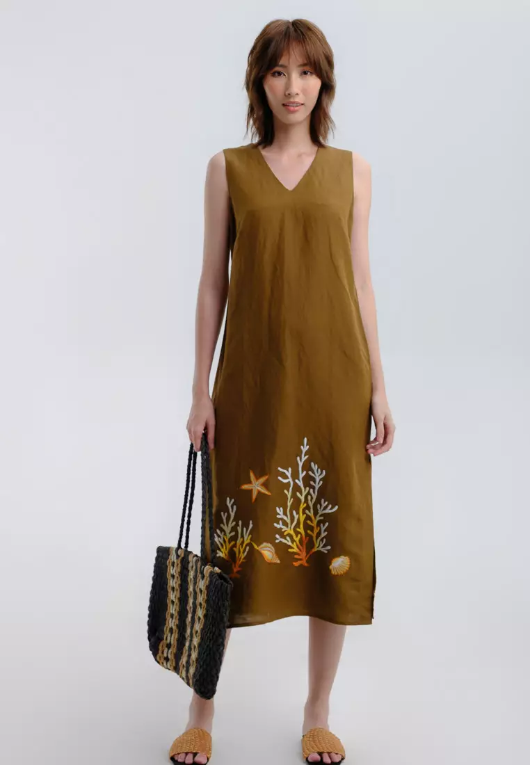 Scent of Summer Midi Linen Dress