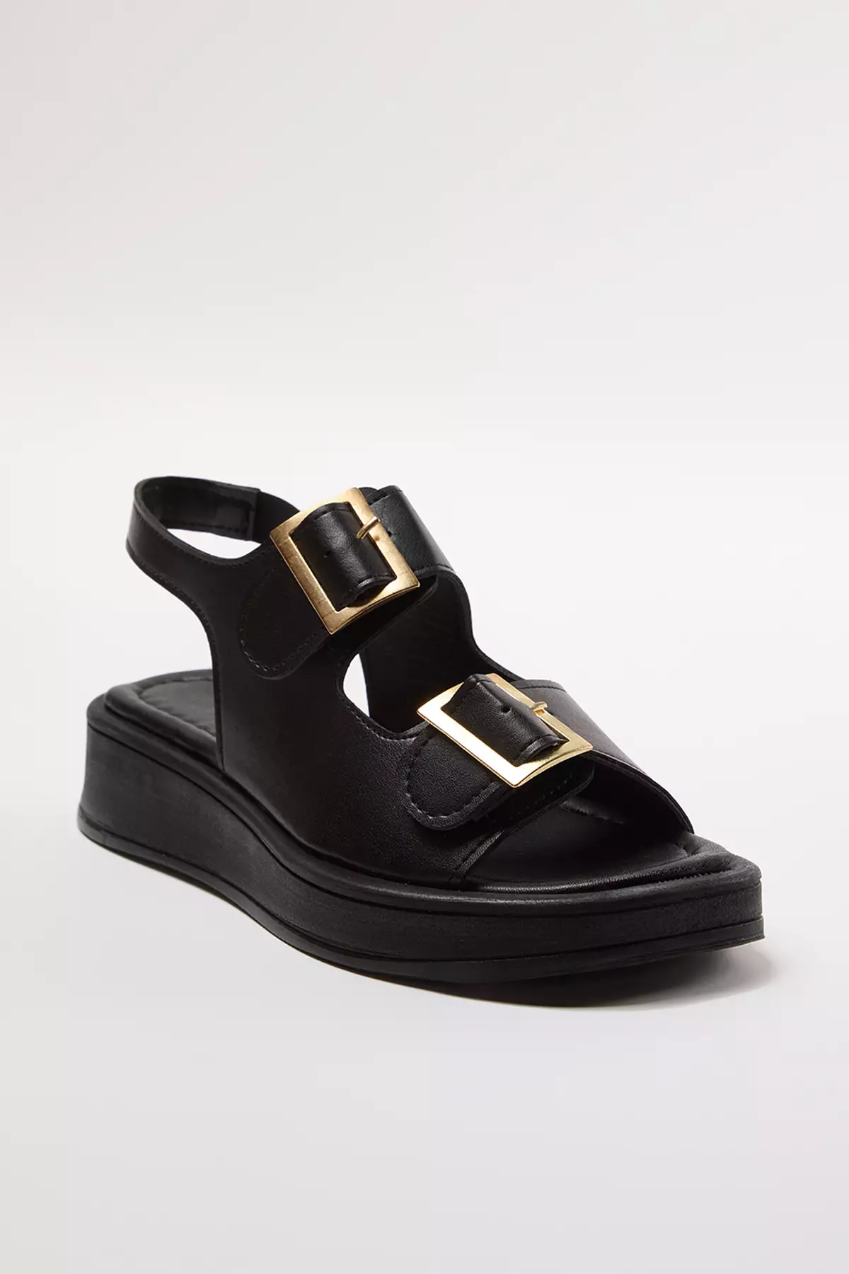 Double Buckle Chunky Sole Sandals