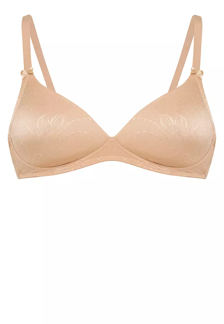 Push-Up Wire-Free Bra Microfiber Beige with 360° Back Smoothing™