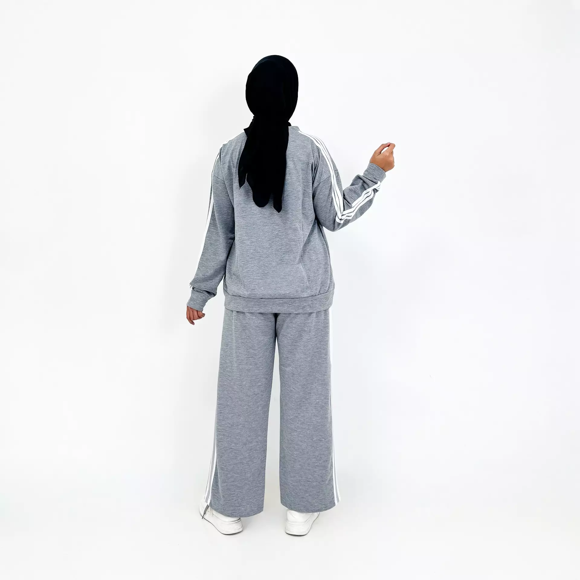 Joanita Training Set Pocket | Setelan Olahraga Wanita Size M-XXL ABU MUDA