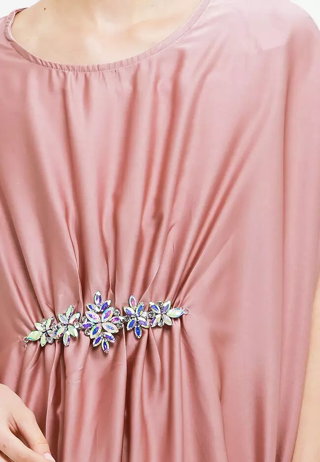 Sateen Kaftan With Crystal Detail