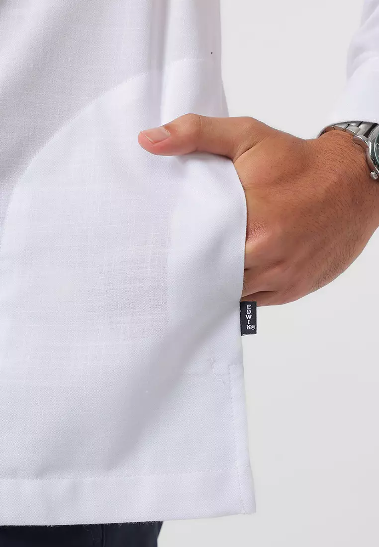 Kemeja Koko Pria Lengan Panjang FARABI WHITE Baju Muslim Pria