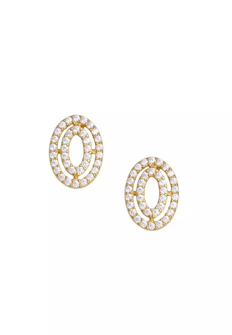 Double Oval Studs 18k Gold
