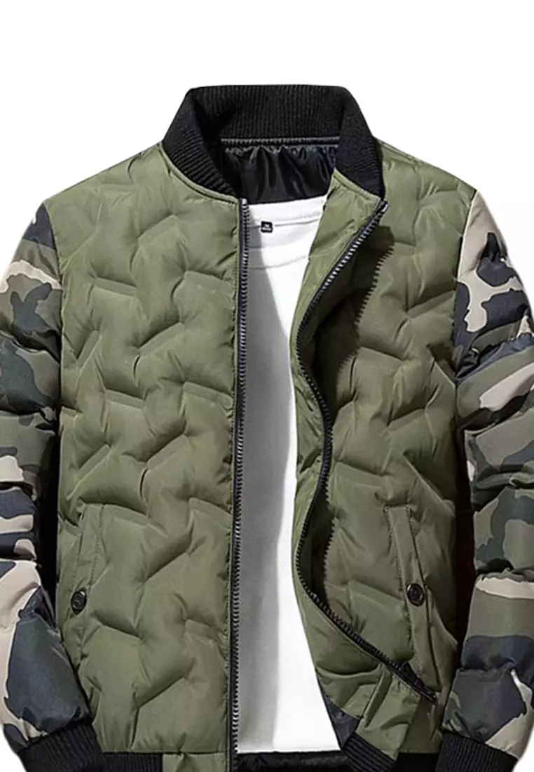 Camouflage Patchwork Baseball Jacket FX9988
