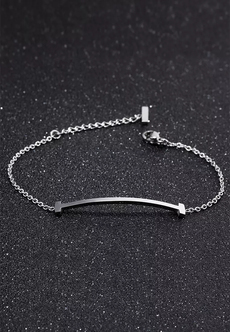Sleek Bar Bracelet-White Gold