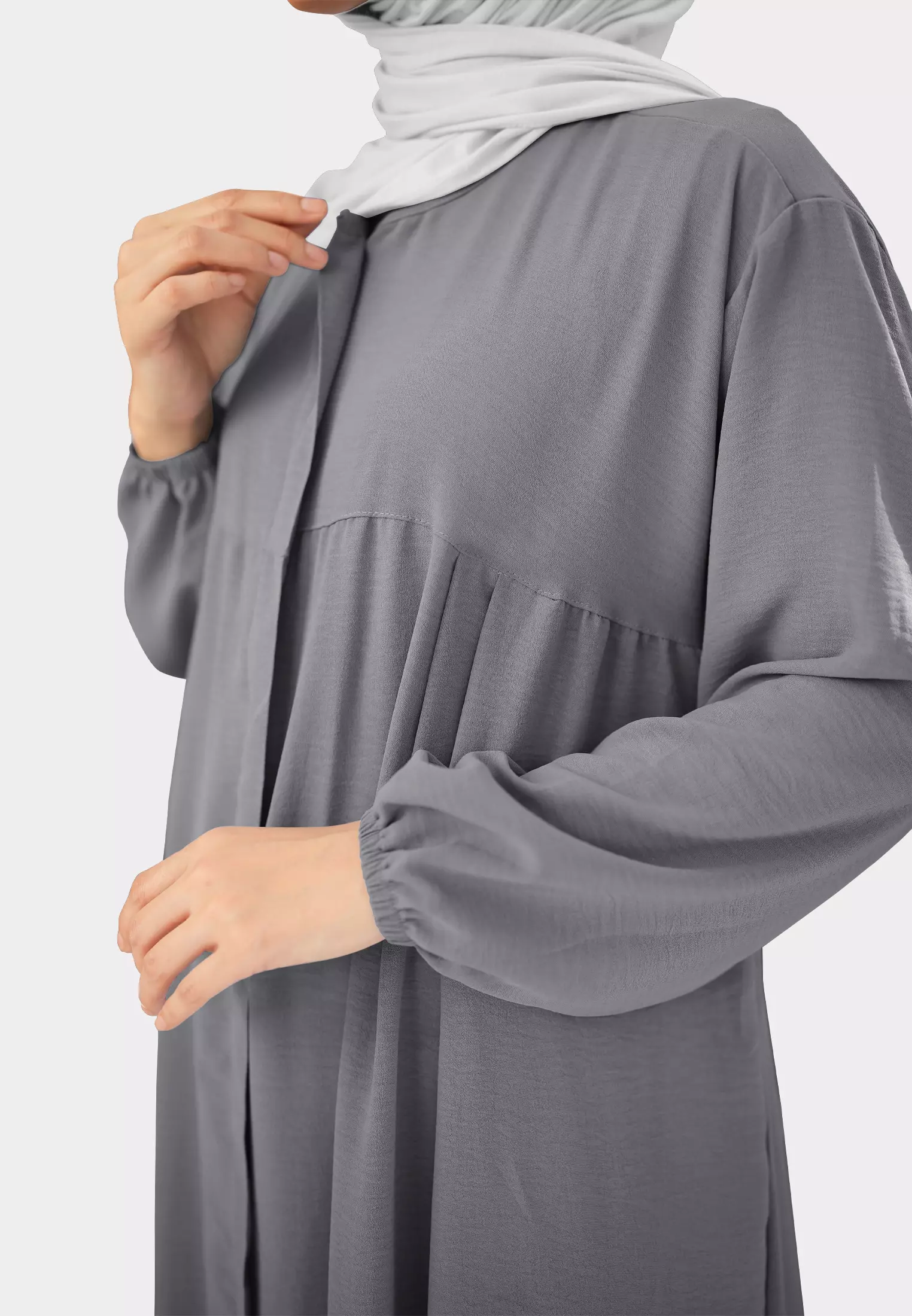 Cotton Bee - Keana Gamis | Dress Loose | Long Dress Wanita - Seal Grey