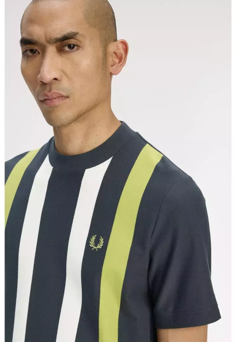 Fred Perry M1761 Vertical Stripe T-Shirt (Anchor Grey)