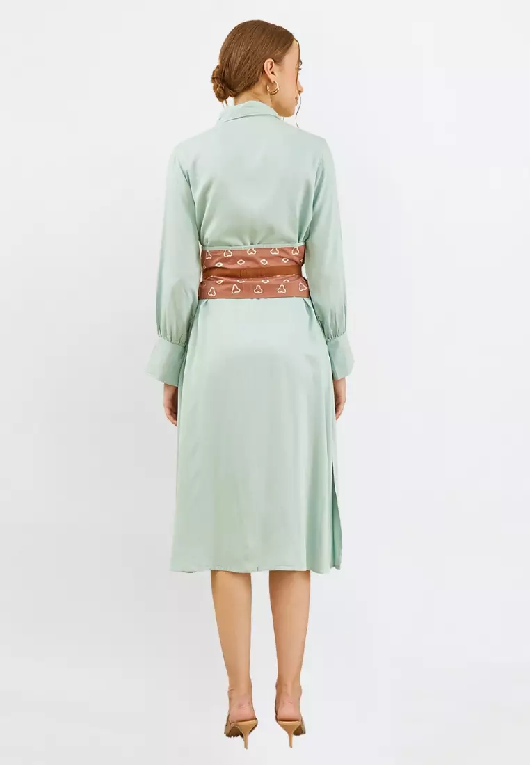 Nayara Dress Inari Sage Green / Dress Basic / Dress Polos