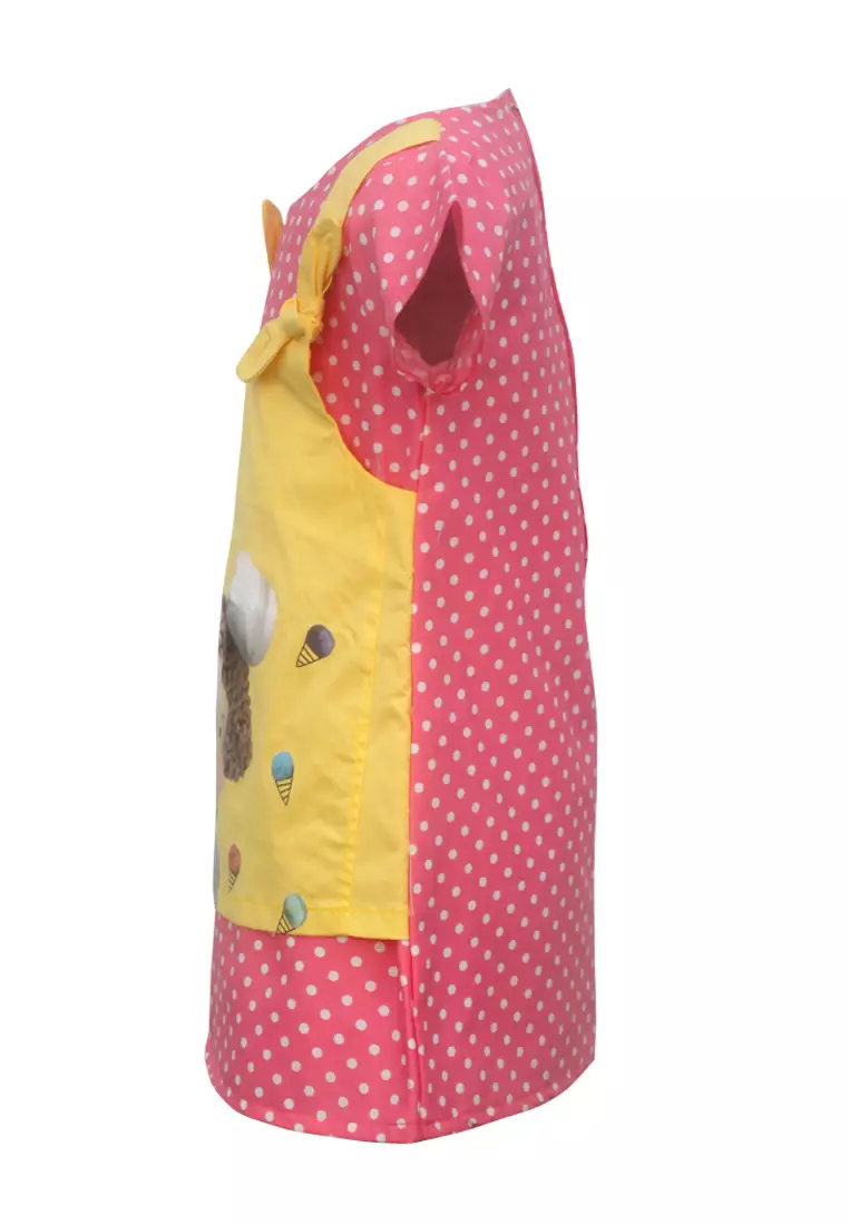 Two Mix Dress Anak Katun Perempuan Size 1-8 4204 Salem