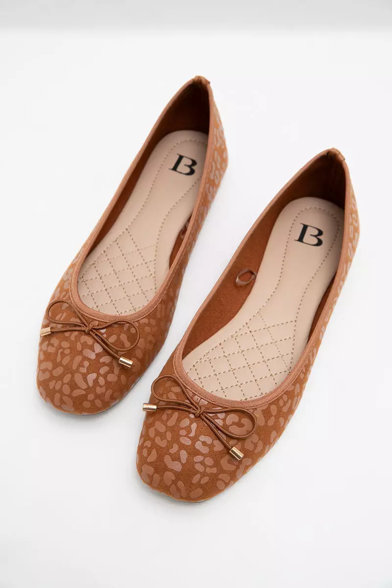 Sofia Micca Ballerina Flat Brown