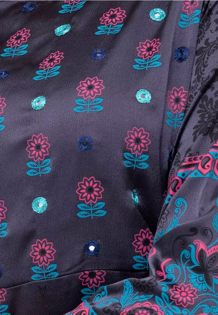 Le Reve 蓝色手工制作裹身式束腰外衣