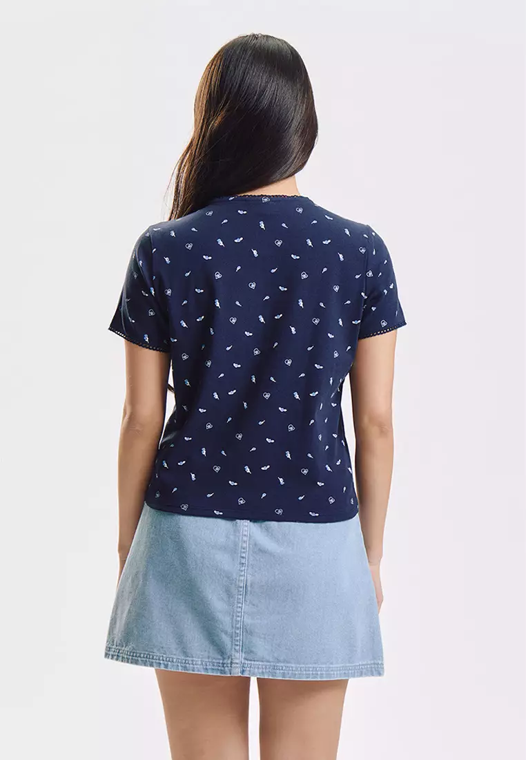 Floral All-Over Print Button Down Top