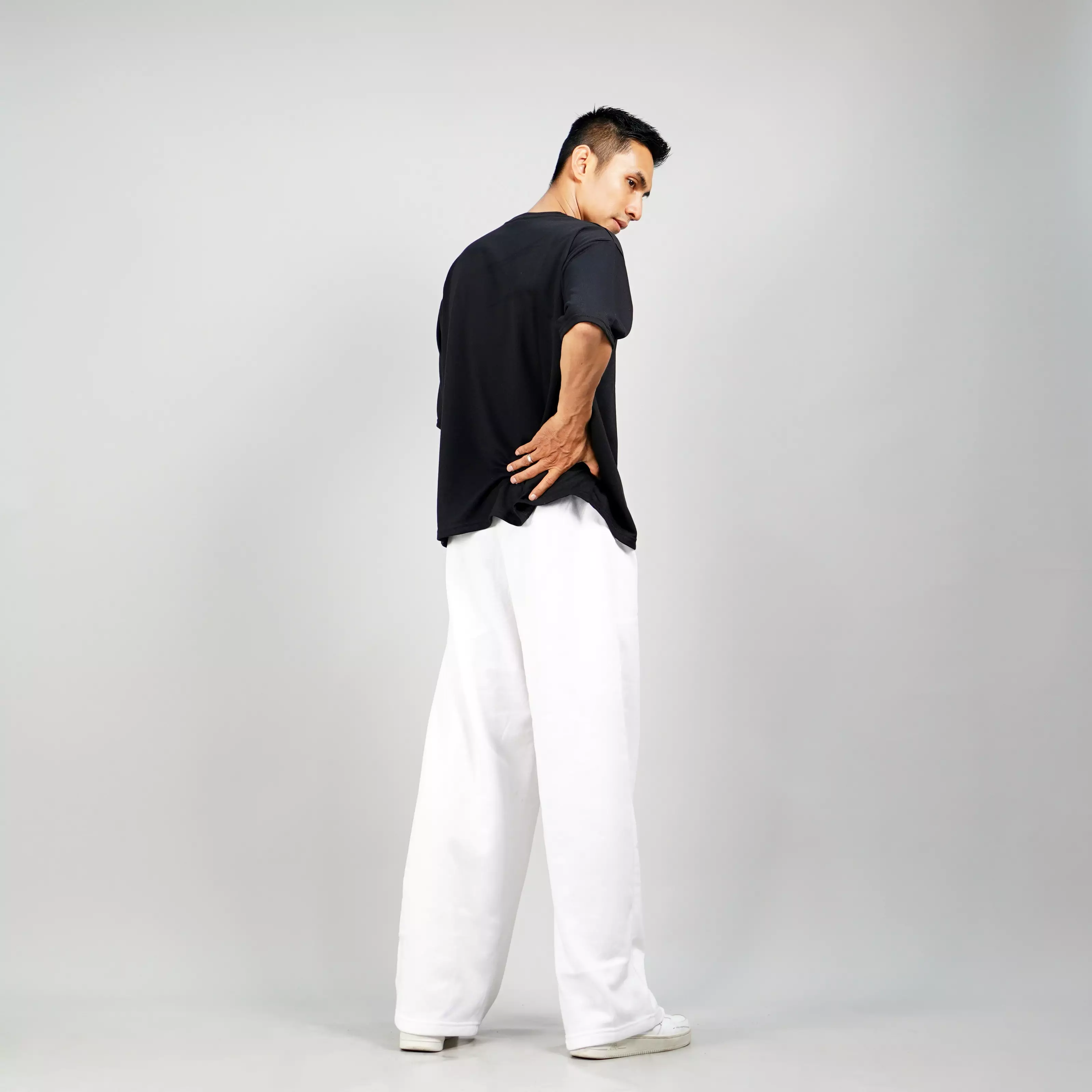 JENN Baggy Loose Pants Pria Celana Baggy Celana Loose Pants Pria - PUTIH