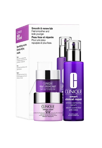 Clinique white and purple [CQ] Clinique Smart Clinical Skin School Smooth & Renew Lab Set (Limited Set) A8372BE14E70EEGS_1
