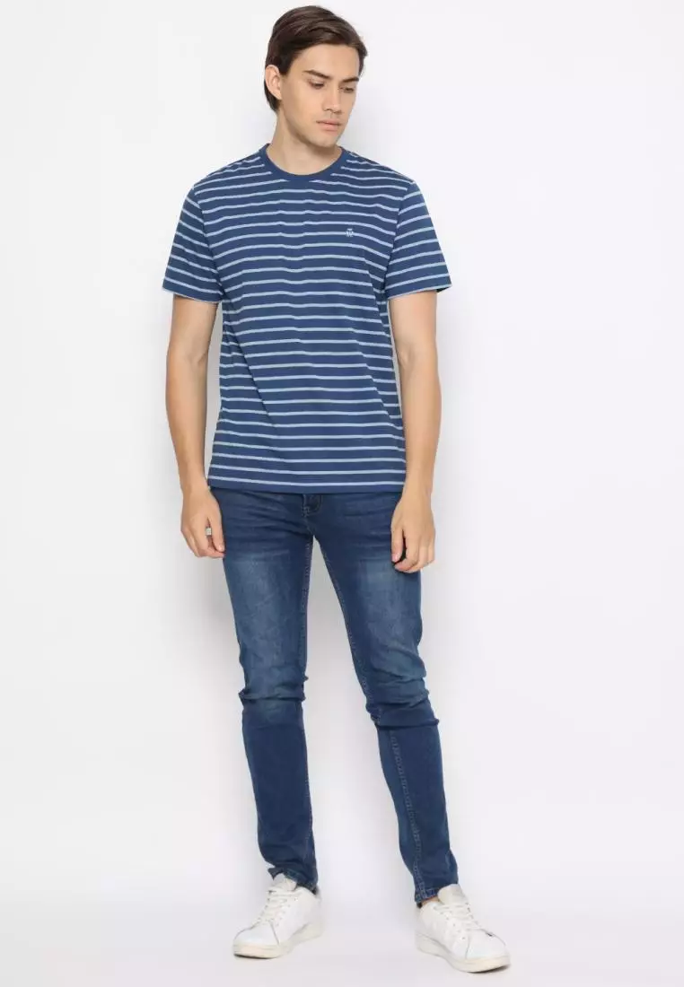 Matsuda T Shirt Pria Kaos Stripe Nantan