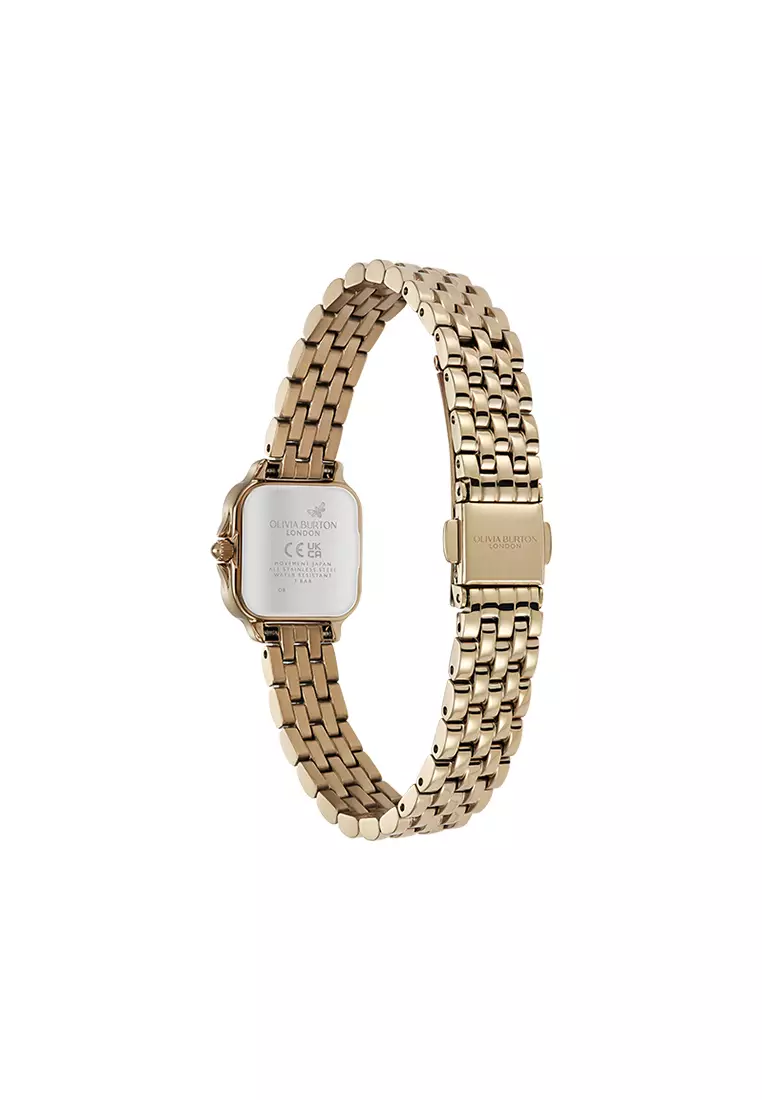 Olivia Burton Soft Square Earl Grey Dial with North Star Details 5 Link Bracelet 20mm - 24000256