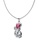 Her Jewellery pink and silver Cat Pendant (Pink,White Gold) - Made with premium grade crystals from Austria 9EC2BAC1F3C52AGS_2
