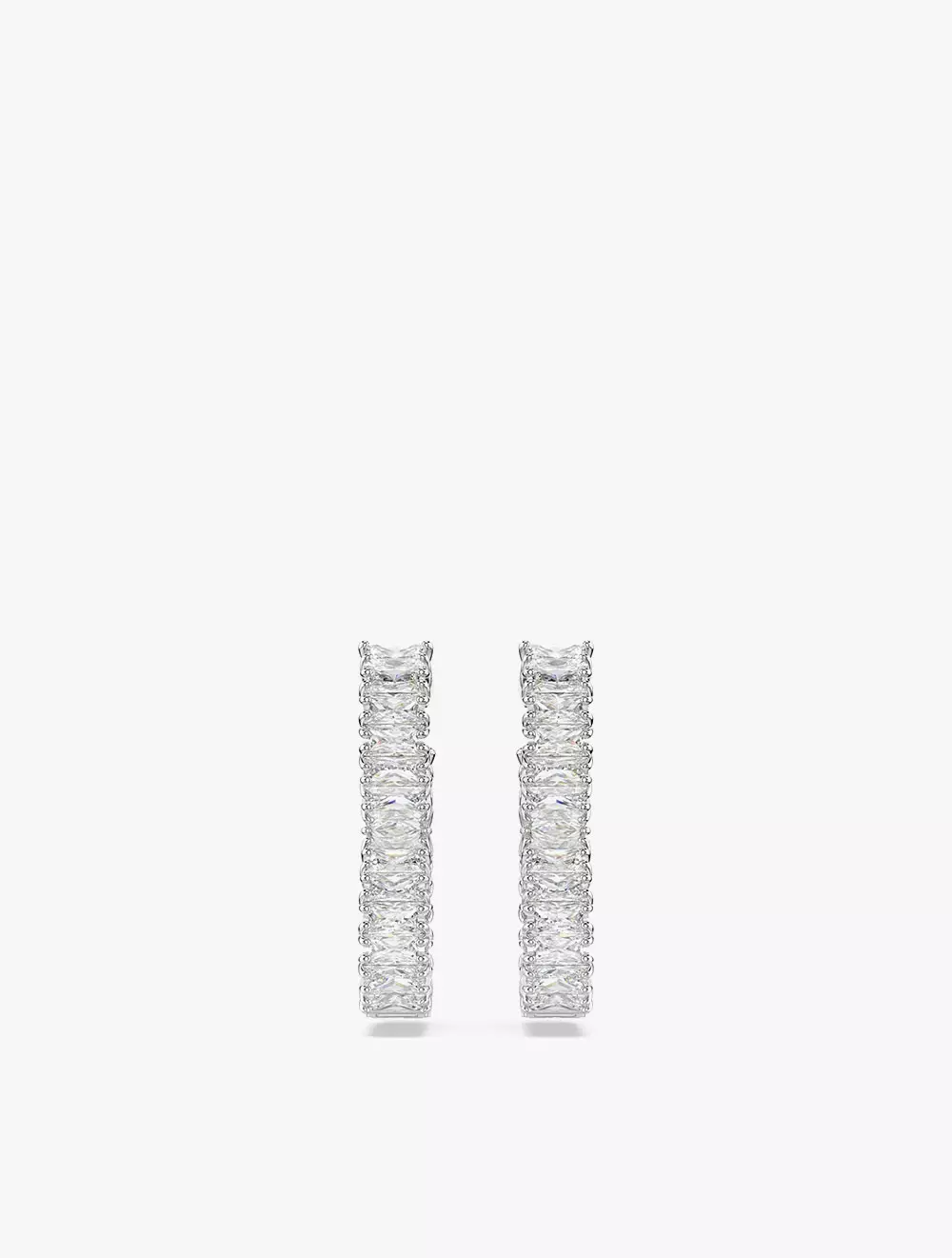 Hyperbola Hoop Earrings, Infinity, White, Rhodium Plated - White