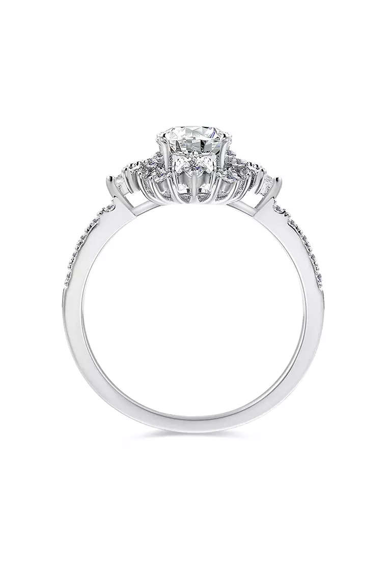 Berlian Moissanite Deesse  Ring [GRA CERTIFICATE MOISSANITE DIAMOND] - Cincin Moissanite Diamond 1.5 CT 925 Silver Celesta by Her Jewellery