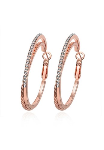 Jual Tiaria Tiaria Classic Round Ear Ring Rose Gold Coated Aksesoris Anting Ake098 H11 Original Zalora Indonesia