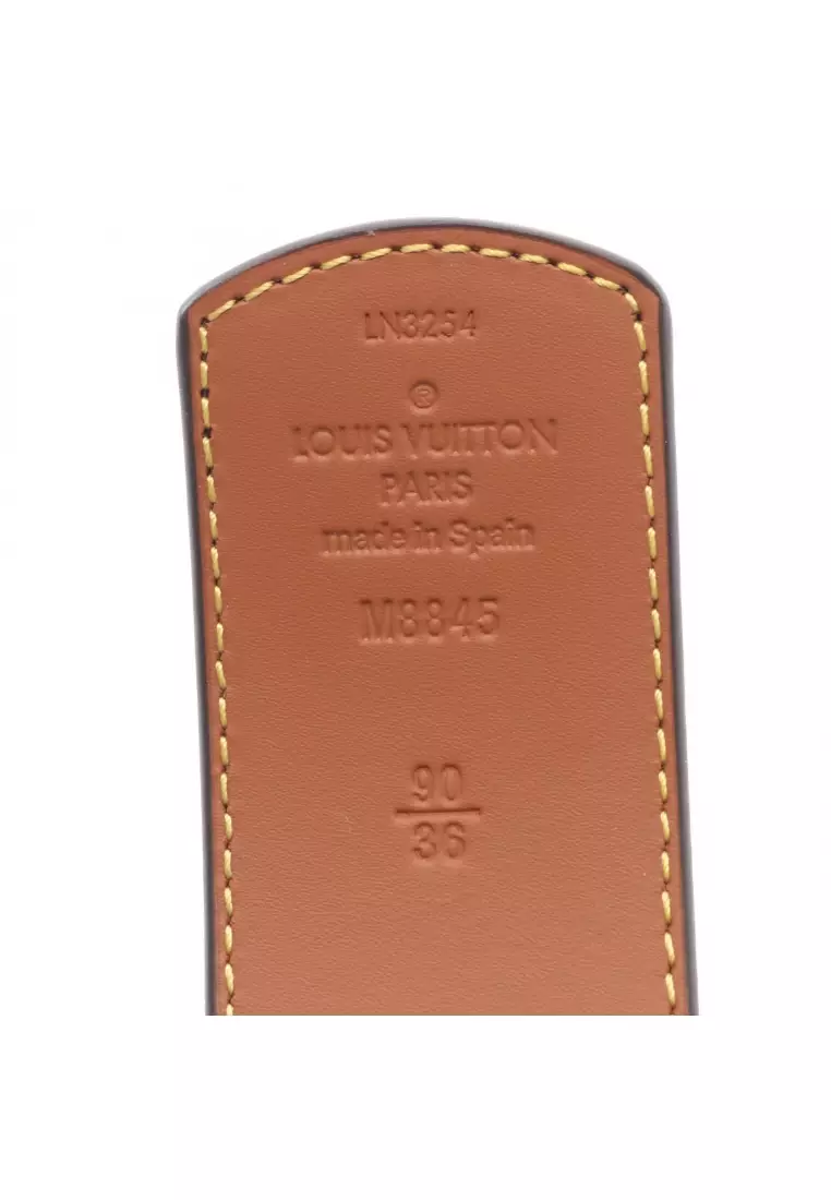 Pre-Loved Louis Vuitton LV Dimension Monogram belt PVC leather Brown Dark brown reversible