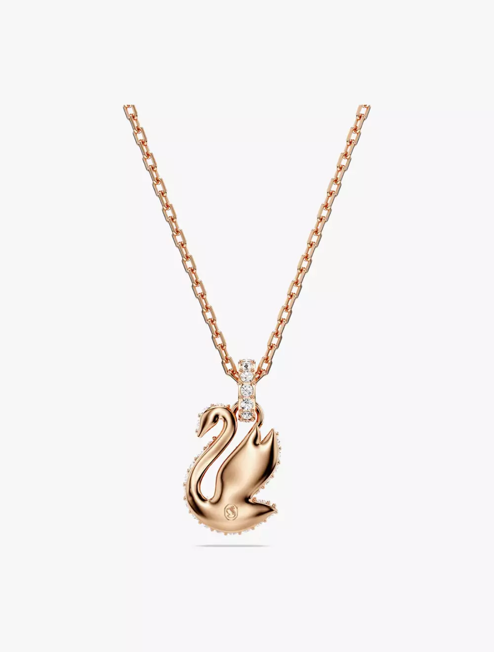 Swarovski Swan Pendant, Swan, Small, Black, Rose Gold-Tone Plated - Black