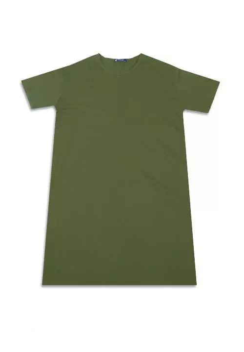 LTF01 long dress kaos t shirt wanita oversize polos green army