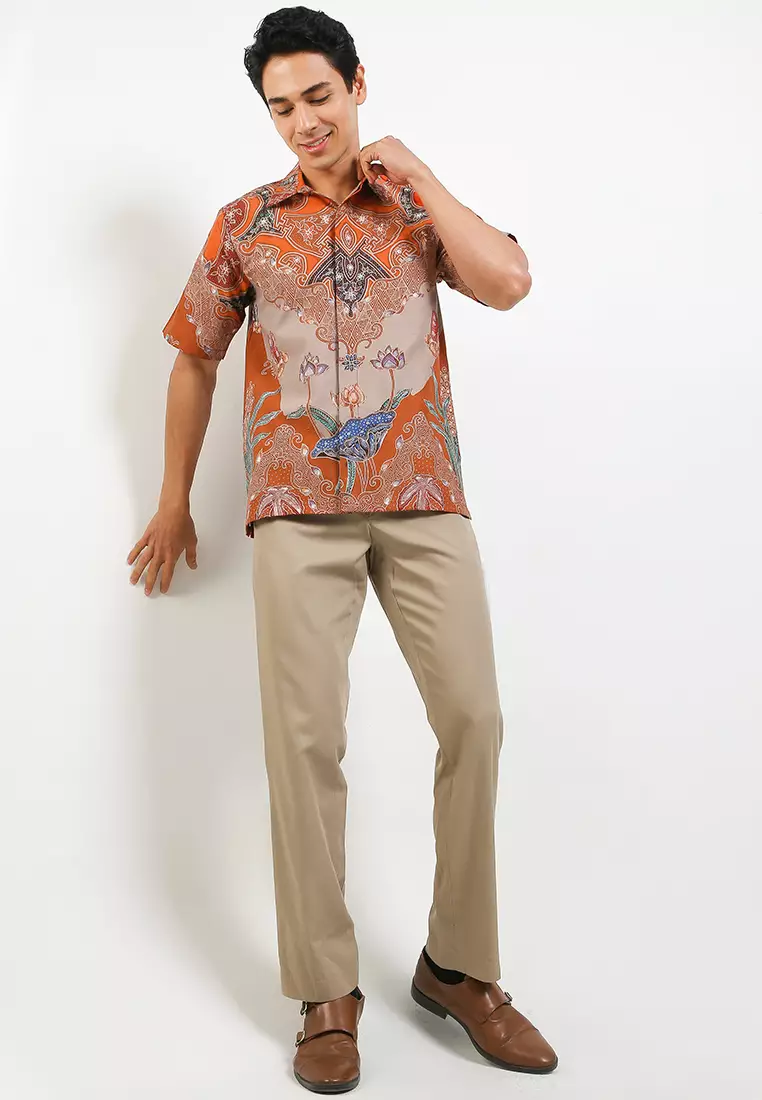 Kacaya Kemeja Batik Tulis Premium Pria Casual Modern Lengan Pendek