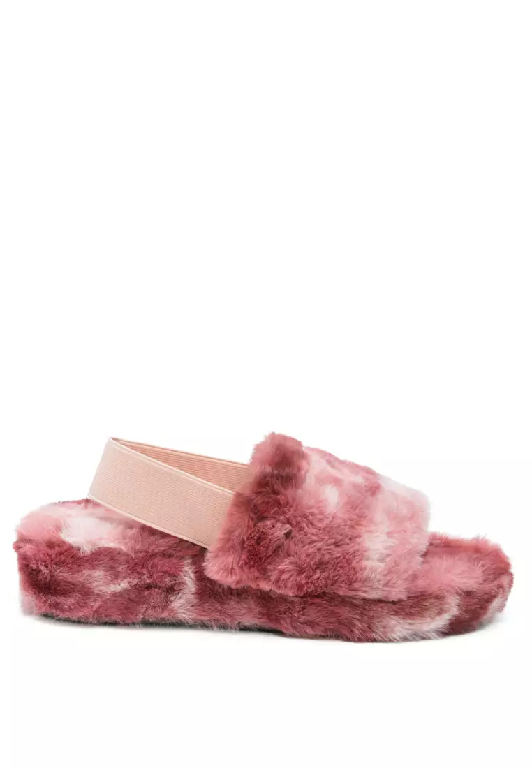 Discount on London Rag  shoes - SKU: Sling Back Platform Slides In Burgundy