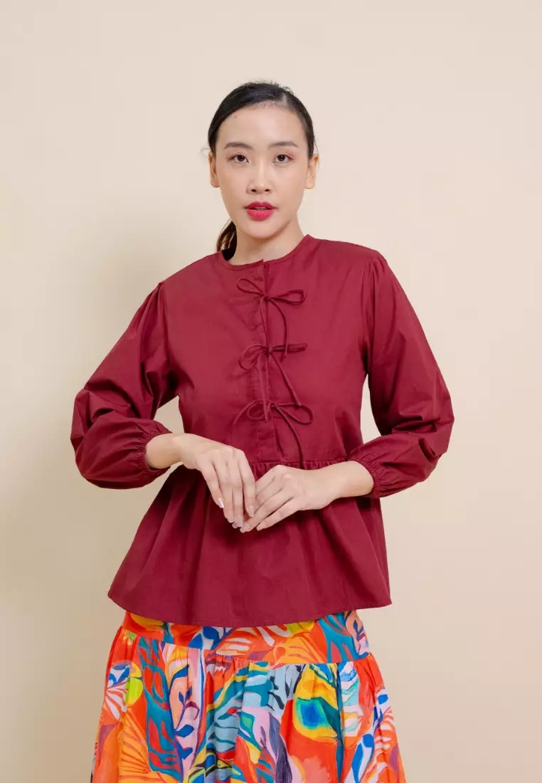 Bayu Somerset Tallulah Top - Maroon