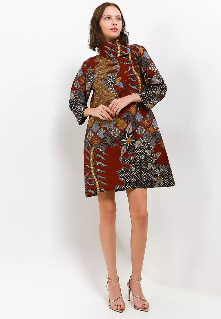 Kimi Dress Batik Katun Lengan Panjang 7/8