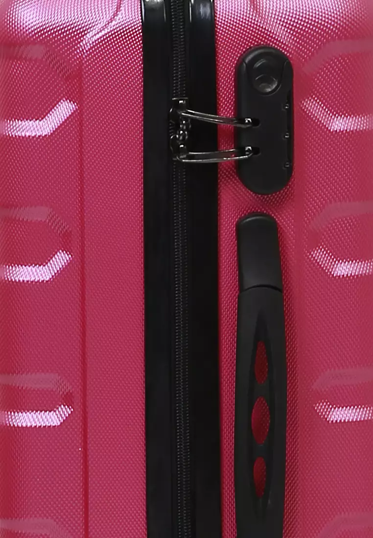 Carlton Koper Hardcase Unisex Size 20 Inch Tas Travel Combination Lock Large Compartment Material ABS+PVC Coated ORIGINAL - Pink