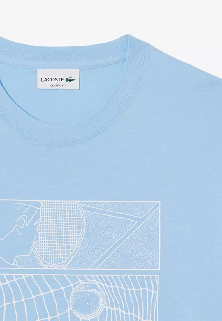 Men's Tennis Court Print Cotton T-shirt