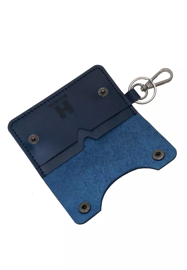 Wallet STNK Gantungan Kunci Mobil Motor Handmade Material Genuine Leather 323 ORIGINAL - Blue