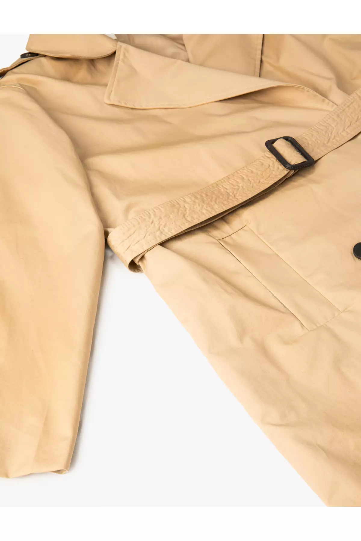 Trench Coat Midi Length Belted Pocket Detailed Buttoned