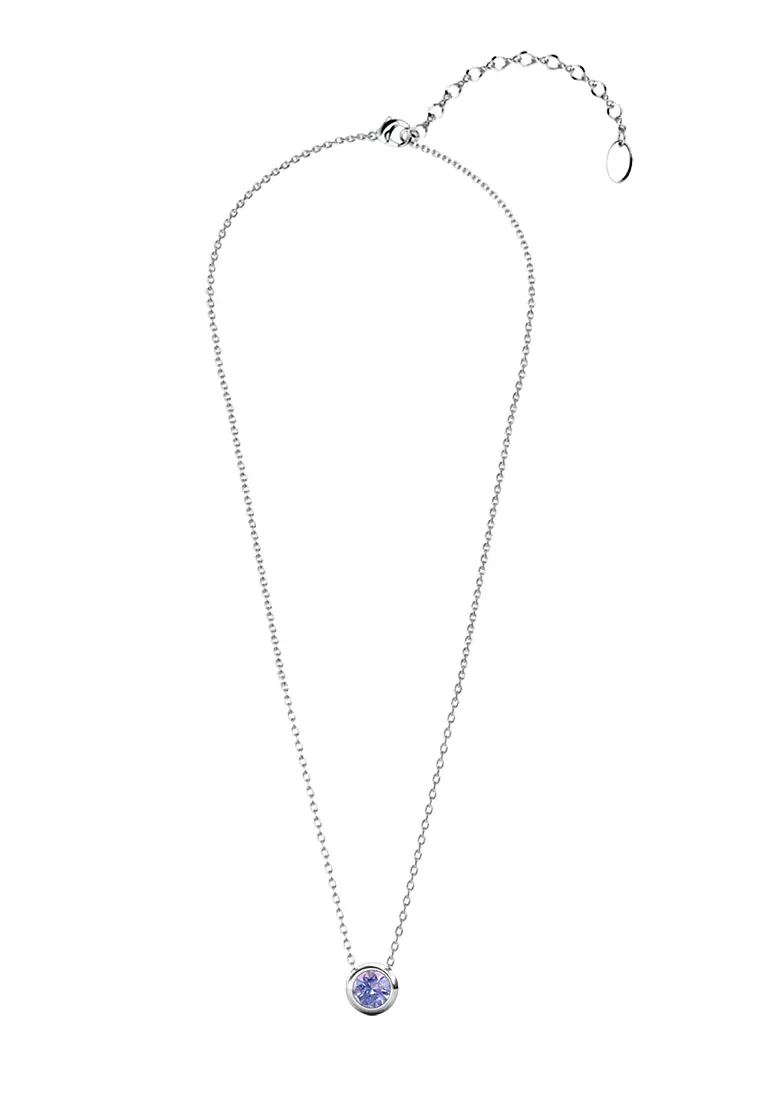 Birth Stone Moon Pendant June Alexandrite WG - Kalung Crystal Swarovski by Her Jewellery