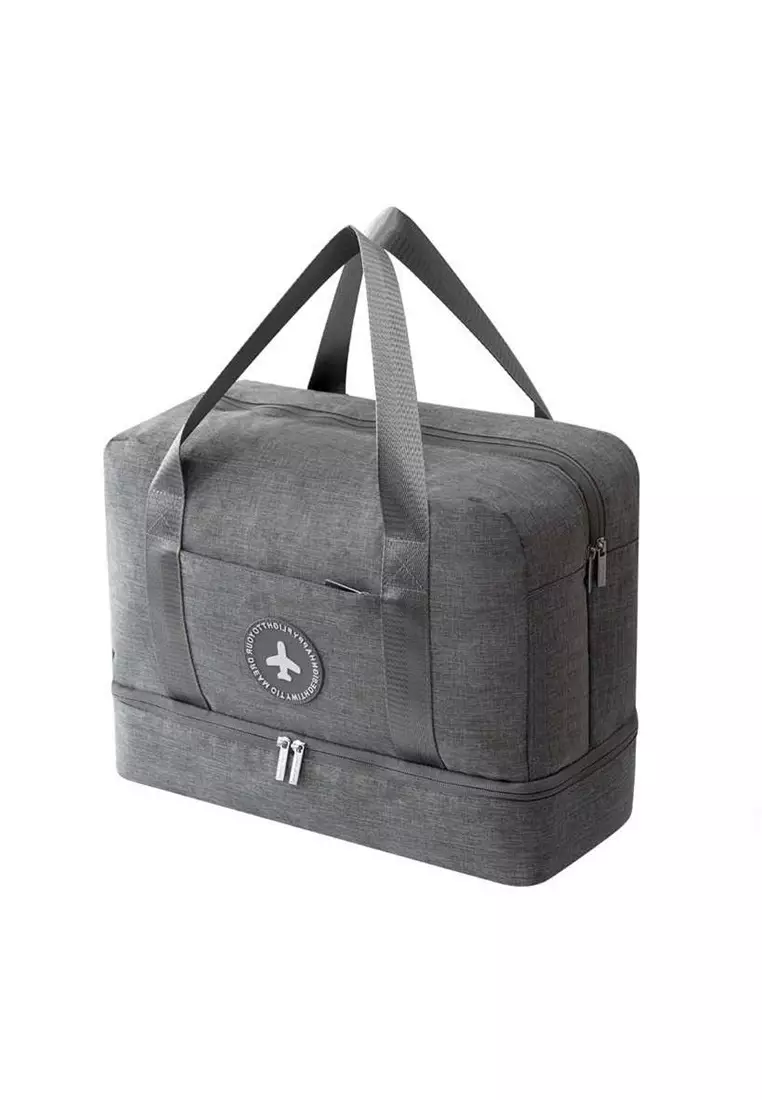 Kayana Tas Duffel Jinjing Wanita Travel Large Storage Handbag Fashion Bag Material Canvas ORIGINAL - Gray