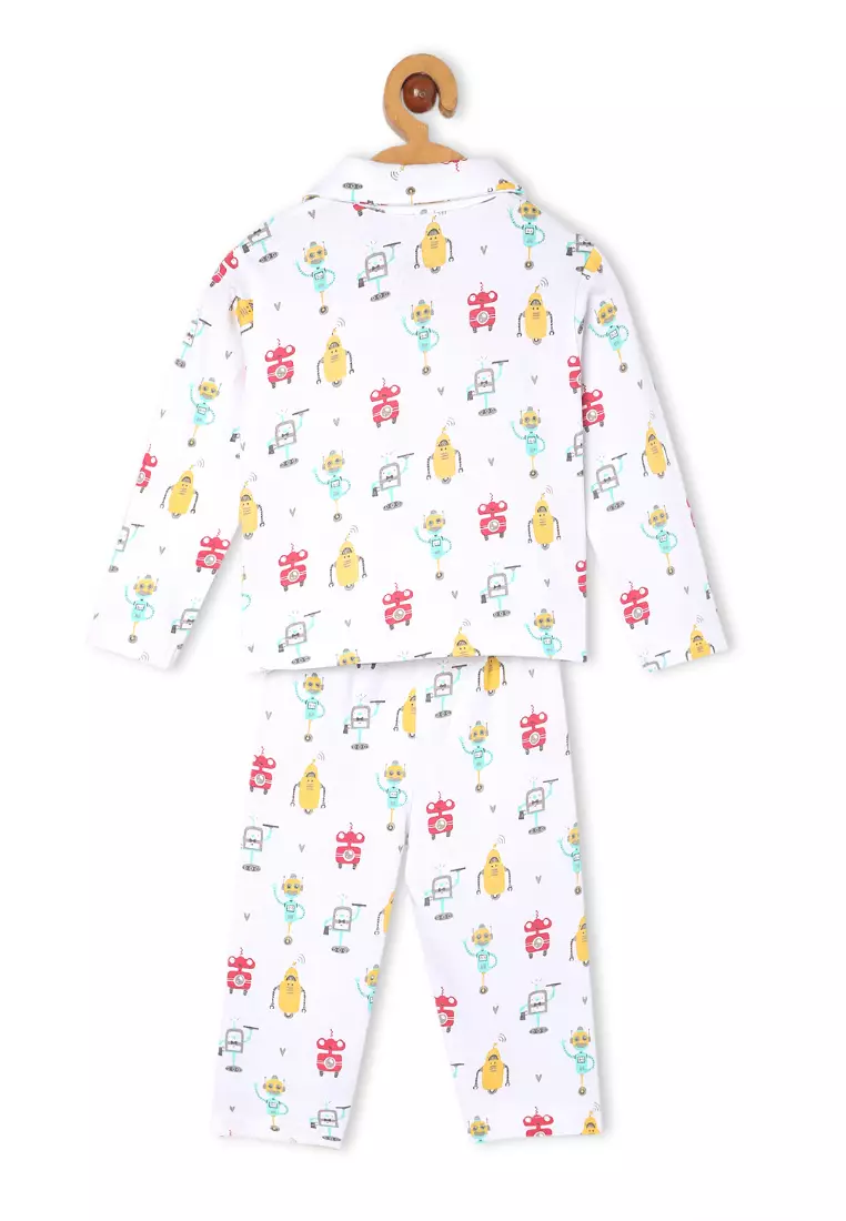 Baby and Kids Pajama Nightsuit Set- Robo Club