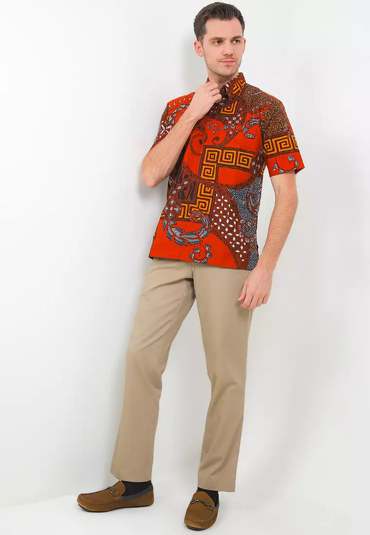 Kemeja Batik Pria Katun Motif Al Waristu Exclusive Premium Lengan Pendek