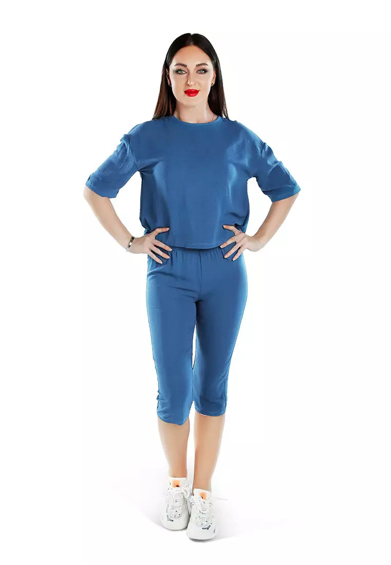 Buy London Rag Blue Half Sleeves Top & Capris Coord Set 2024 Online