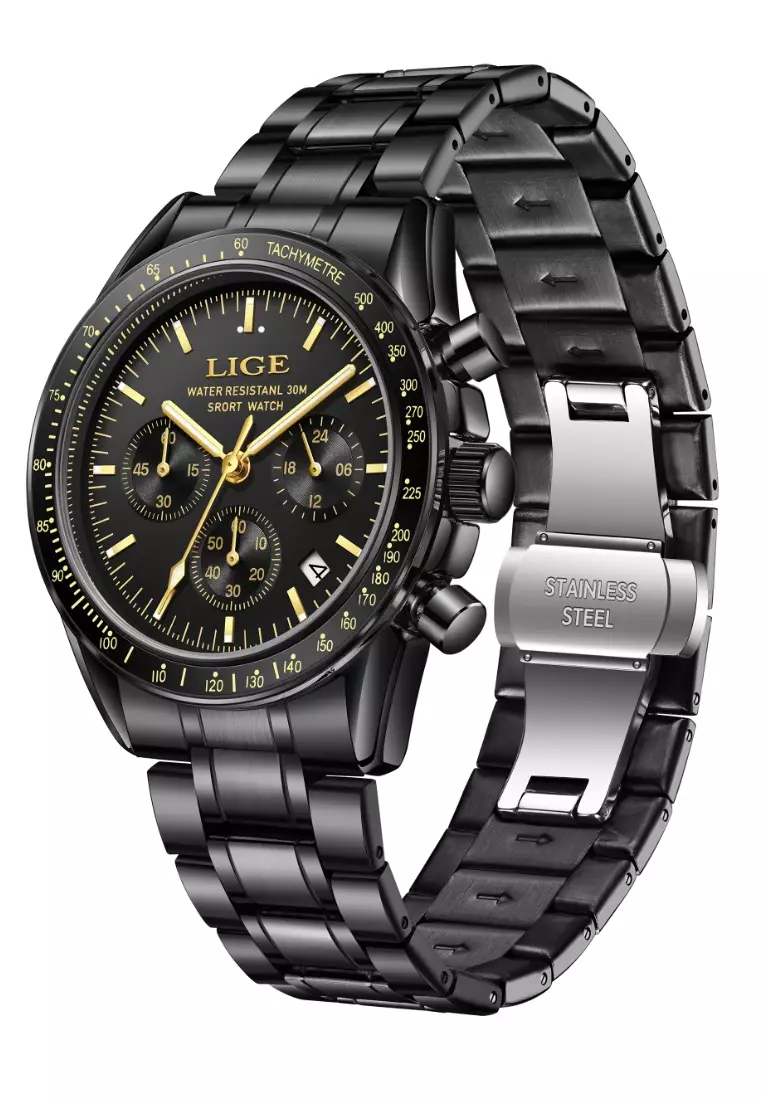 Montre Lige Classic LG10045 Pour Homme/femme – Boîtier 42mm Quartz – étanche Et Bracelet Cuir