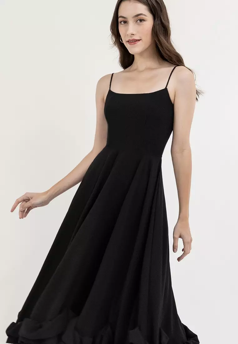 Emmanuela Ruffle-hem Midi Dress