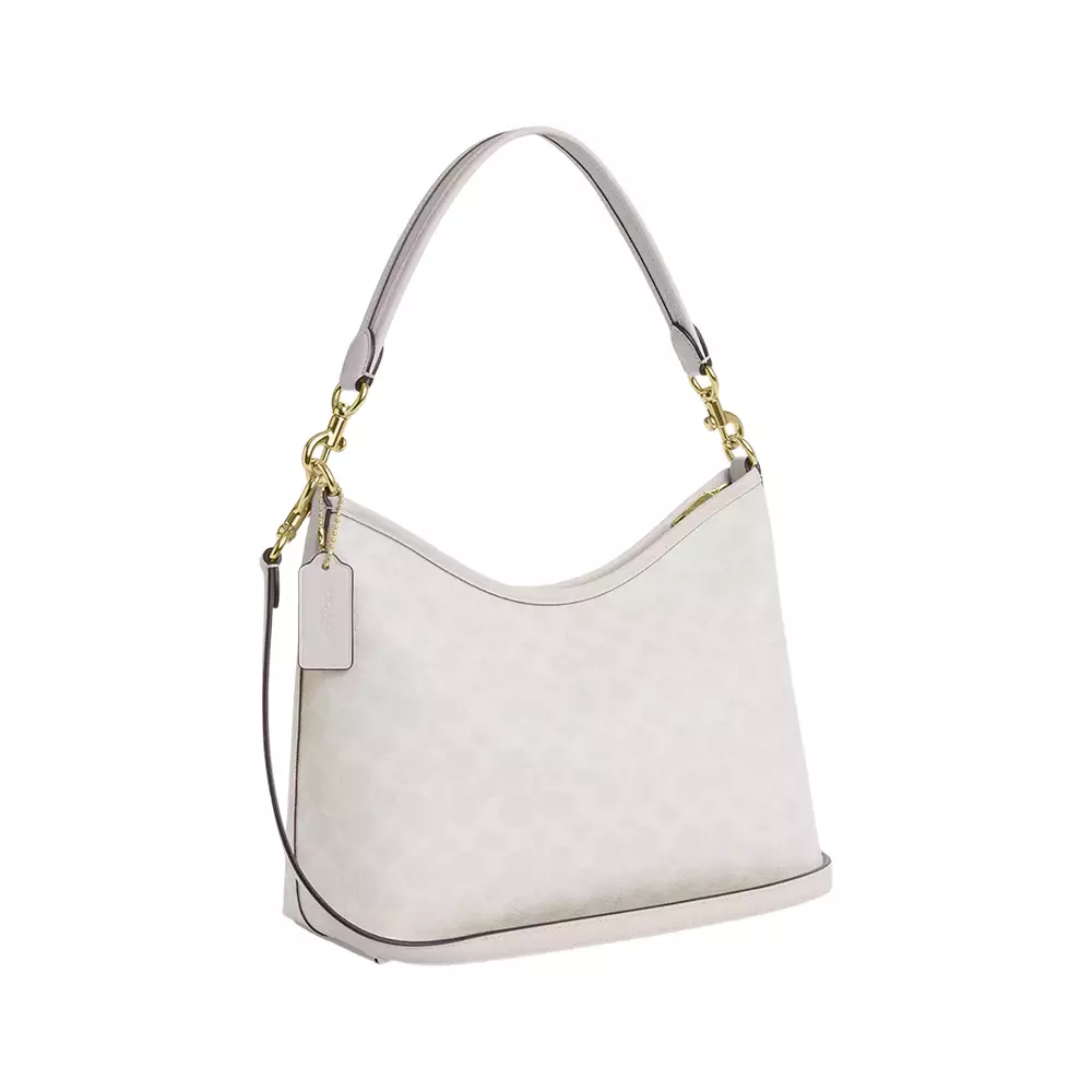 Laurel Shoulder Bag in Signature Canvas White/Chalk