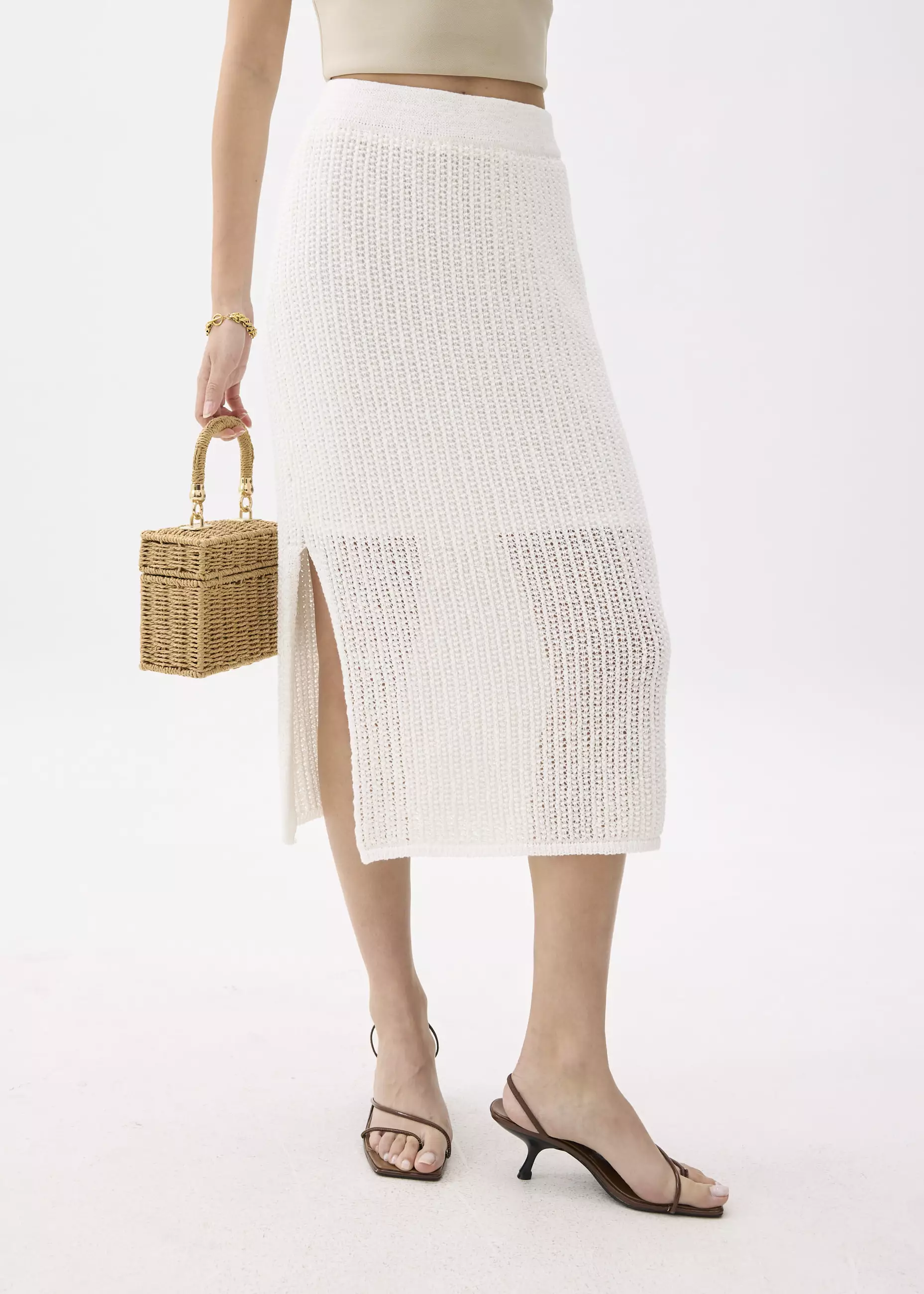 Rok Wanita - Knit Column Midi Skirt